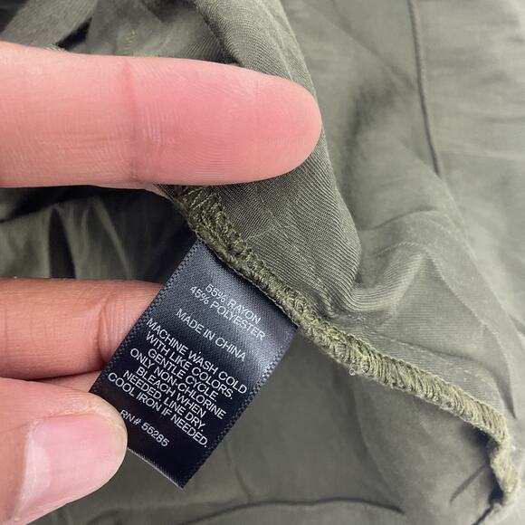 Express Olive Army Green Hooded Windbreaker Jacket Women's Size M Preowned - Picture 4 of 5